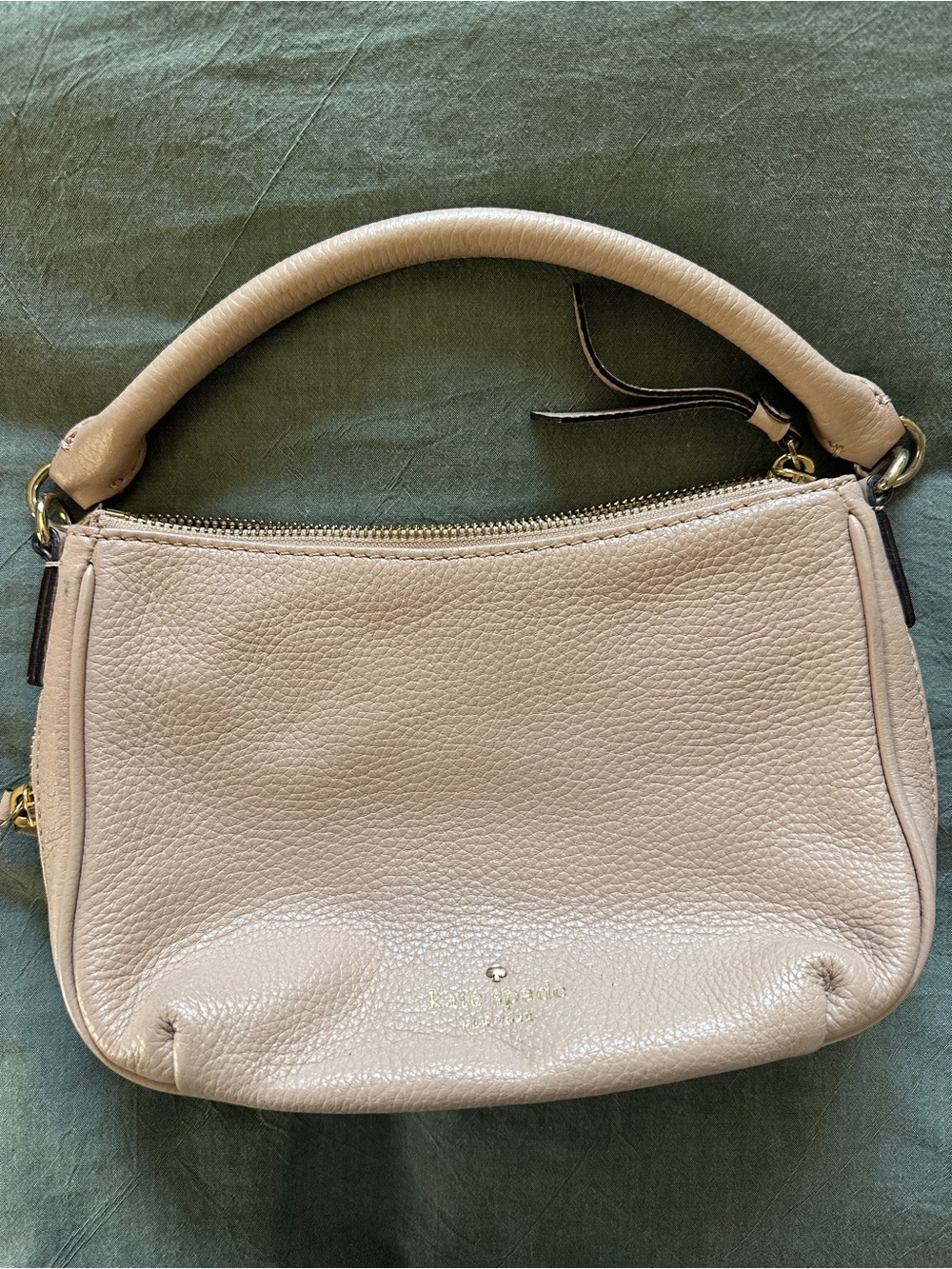 kate spade Pebbled Leather Shoulder Bag in Light Beige